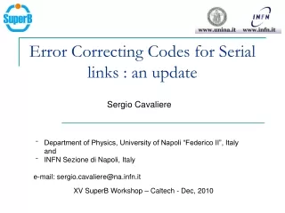 Error Correcting Codes for Serial links : an update