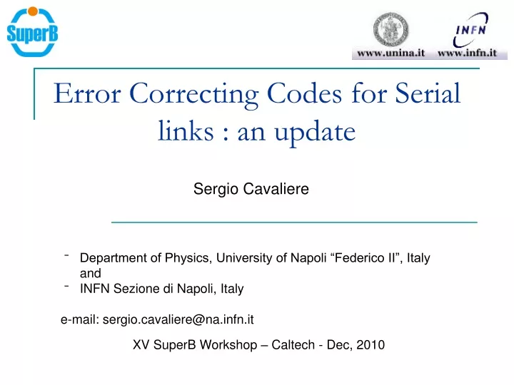error correcting codes for serial links an update
