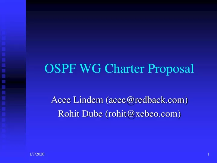 ospf wg charter proposal