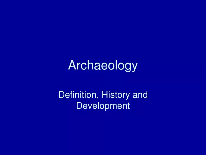 archaeology