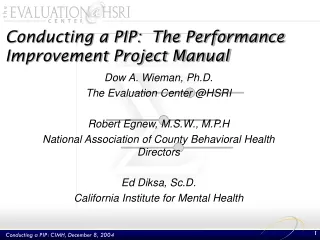 Conducting a PIP:  The Performance Improvement Project Manual