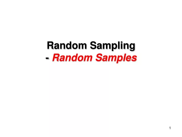 random sampling random samples