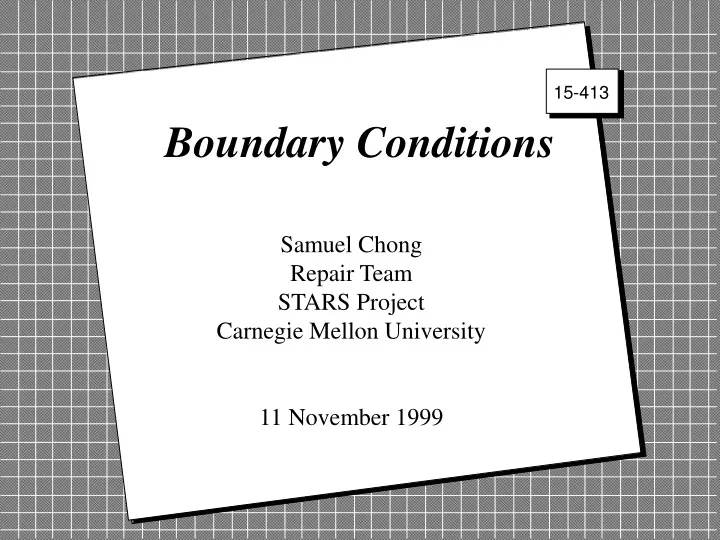 boundary conditions