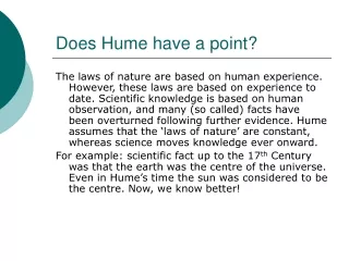 Does Hume have a point?