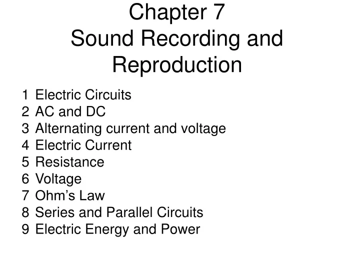 chapter 7 sound recording and reproduction