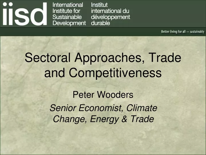 sectoral approaches trade and competitiveness