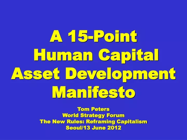 a 15 point human capital asset development