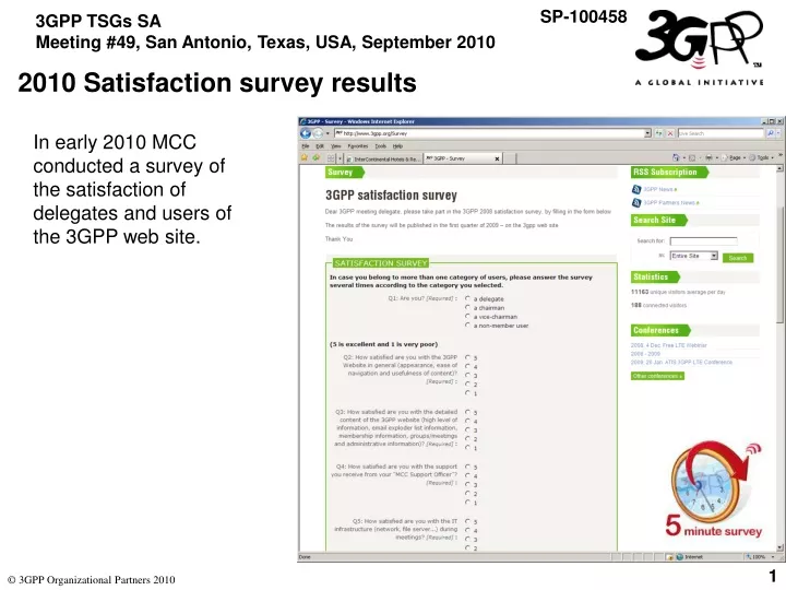 2010 satisfaction survey results