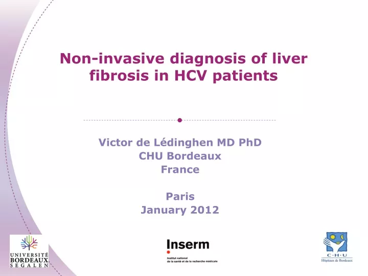 non invasive diagnosis of liver fibrosis in hcv patients