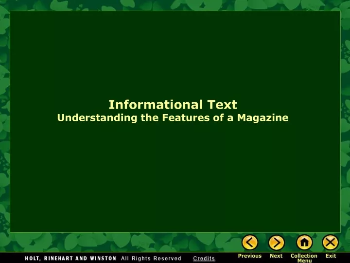 informational text understanding the features