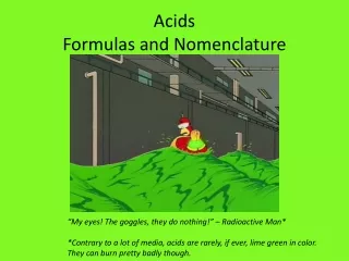 Acids Formulas and Nomenclature