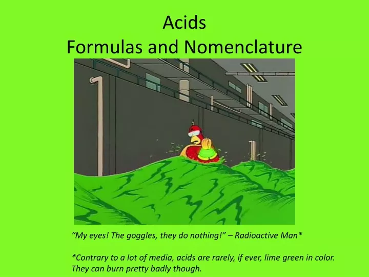 acids formulas and nomenclature