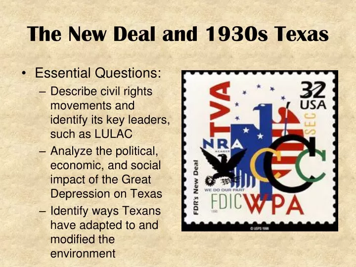 the new deal and 1930s texas