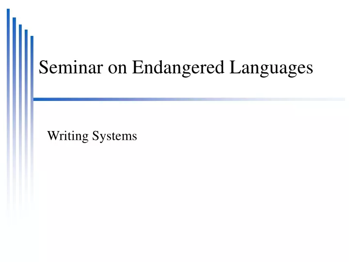 seminar on endangered languages