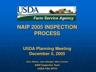 USDA Planning Meeting December 5, 2005