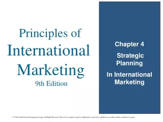 Chapter 4  Strategic Planning In International Marketing