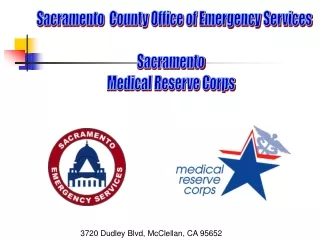 Sacramento  County Office of Emergency Services Sacramento  Medical Reserve Corps