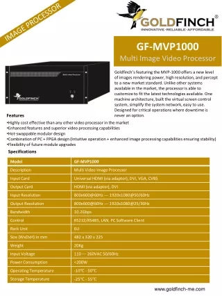GF - MVP1000 Multi Image Video Processor