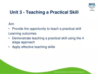 Unit 3 - Teaching a Practical Skill