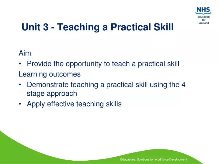 unit 3 teaching a practical skill