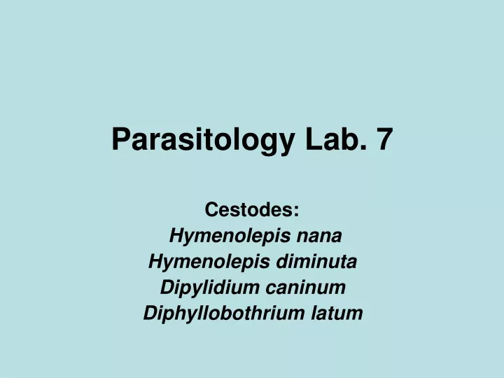 parasitology lab 7