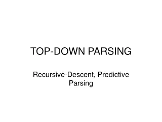 TOP-DOWN PARSING