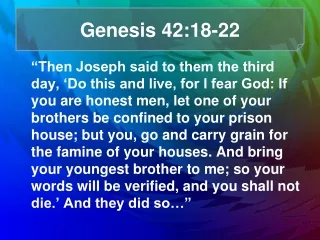 Genesis 42:18-22