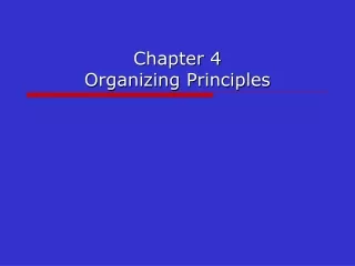 Chapter 4 Organizing Principles