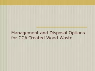 Management and Disposal Options for CCA-Treated Wood Waste