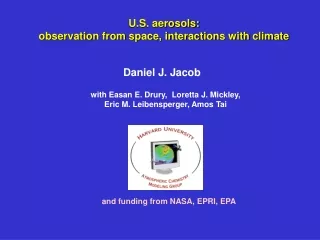 U.S. aerosols:  observation from space, interactions with climate