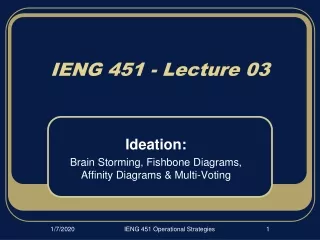 IENG 451 - Lecture 03