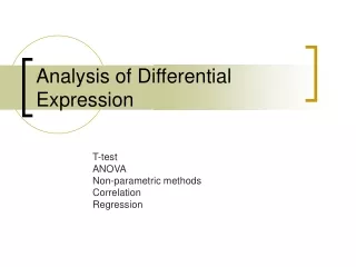 Analysis of Differential Expression