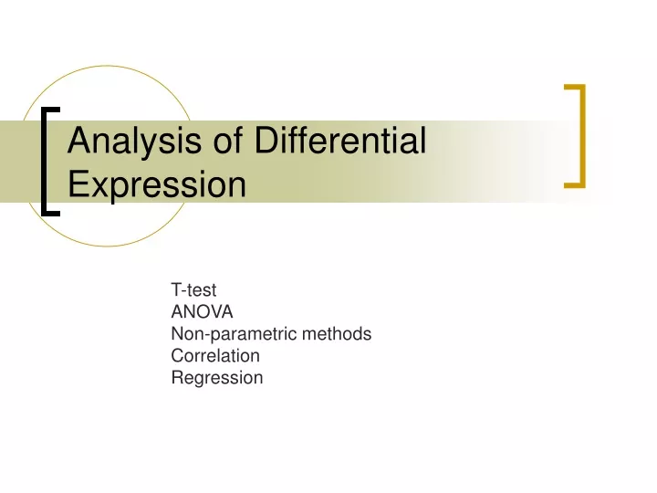 analysis of differential expression