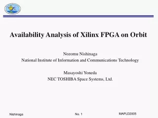 Availability Analysis of Xilinx FPGA on Orbit