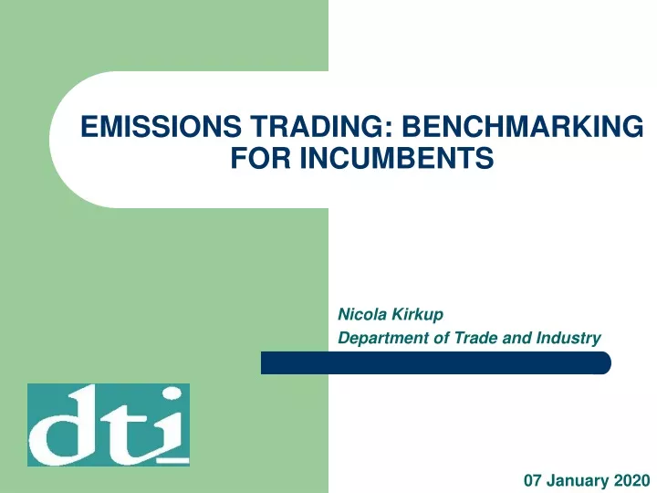 emissions trading benchmarking for incumbents