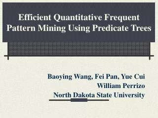 Efficient Quantitative Frequent Pattern Mining Using Predicate Trees