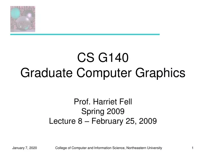 cs g140 graduate computer graphics