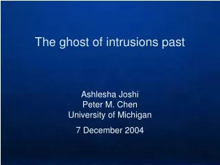 The ghost of intrusions past