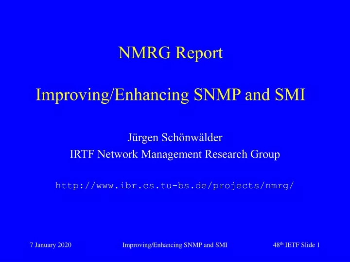nmrg report improving enhancing snmp and smi