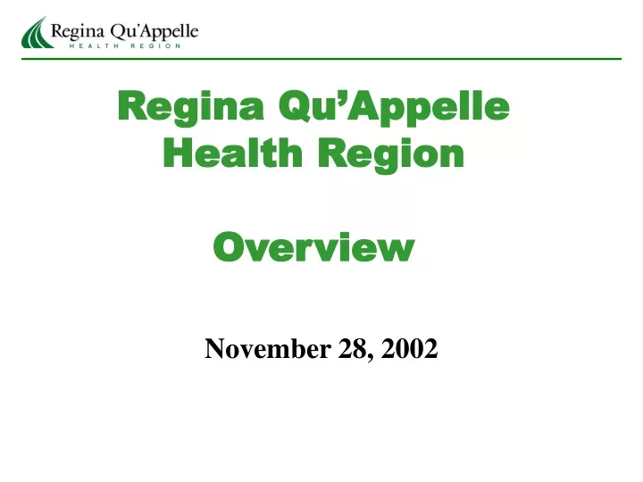 regina qu appelle health region overview