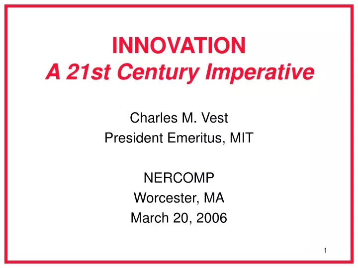 innovation a 21st century imperative