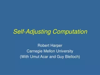 Self-Adjusting Computation