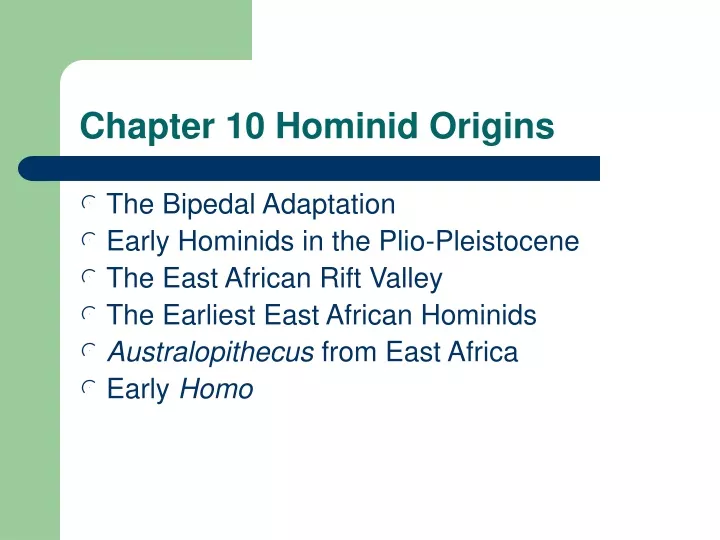 chapter 10 hominid origins