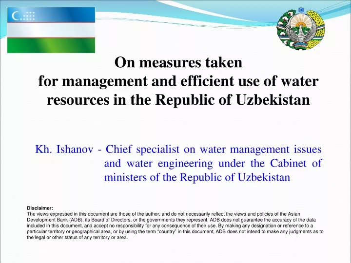 on measures taken for management and efficient