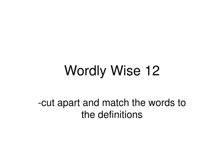 wordly wise 12