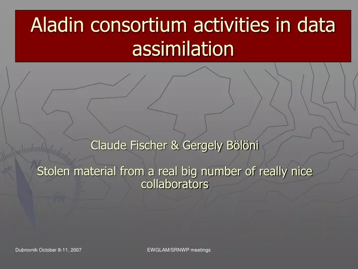 aladin consortium activities in data assimilation