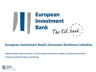 European Investment Bank’s Economic Resilience Initiative