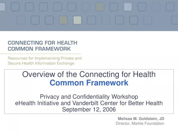 overview of the connecting for health common