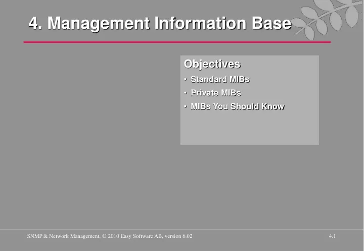 4 management information base