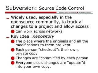Subversion:  Source Code Control